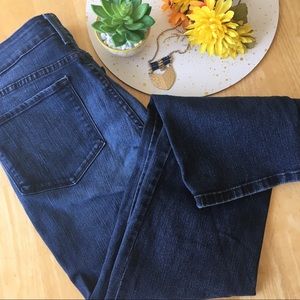 NYDJ Marilyn straight petite jeans in gold lurex